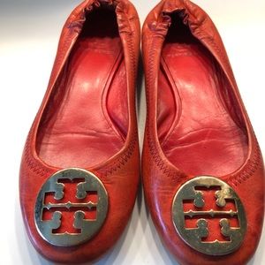 orange Tory Burch flats